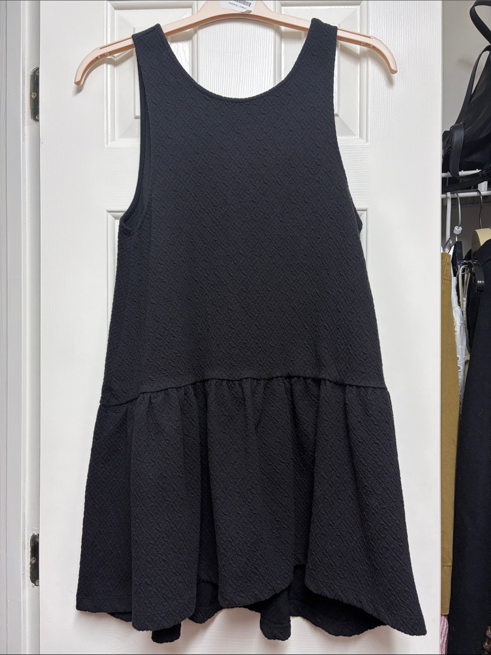 Free People Black Sleeveless Textured Sundress